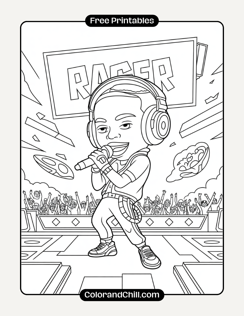 Free Printable Travis Scott Fortnite Coloring Pages For Kids