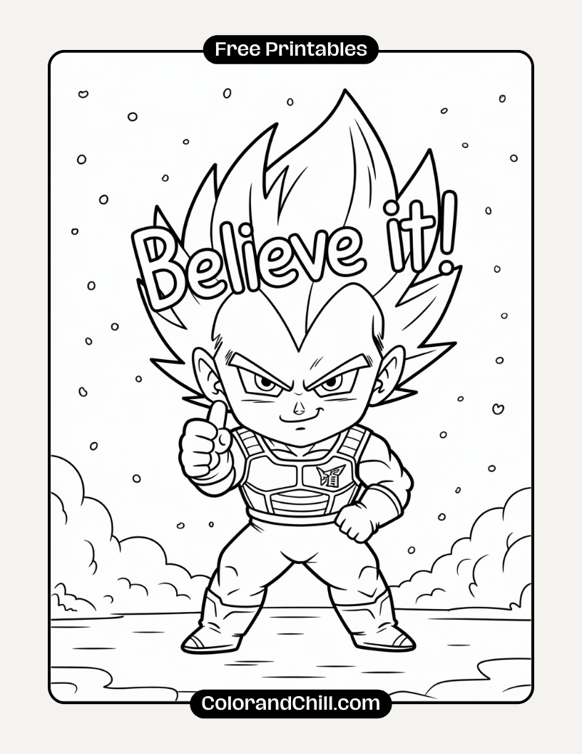 Free Printable Vegeta Coloring Pages for Kids & Adults