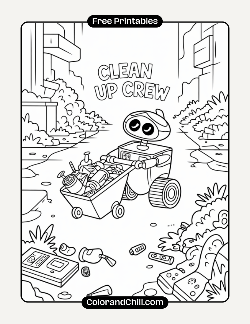 Wall E Coloring Pages Free Printable Fun for Kids