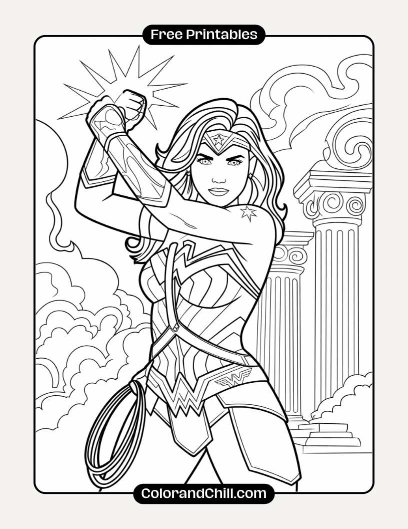 Free Wonder Woman Coloring Pages | Printable Superhero Fun